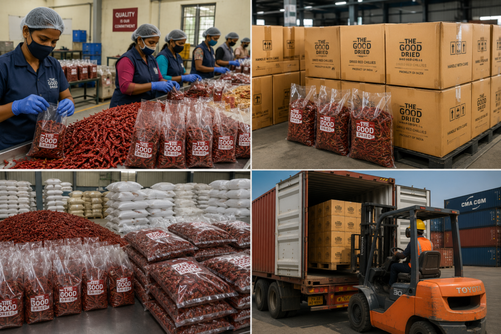 Export quality chilli grading in India