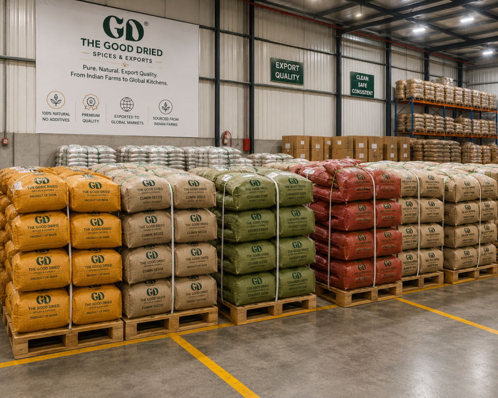 Bulk Indian spices packed for export from India