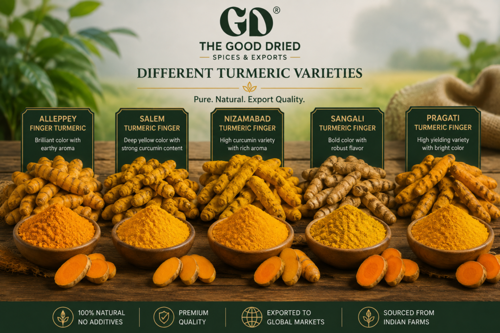 Indian turmeric varieties for export