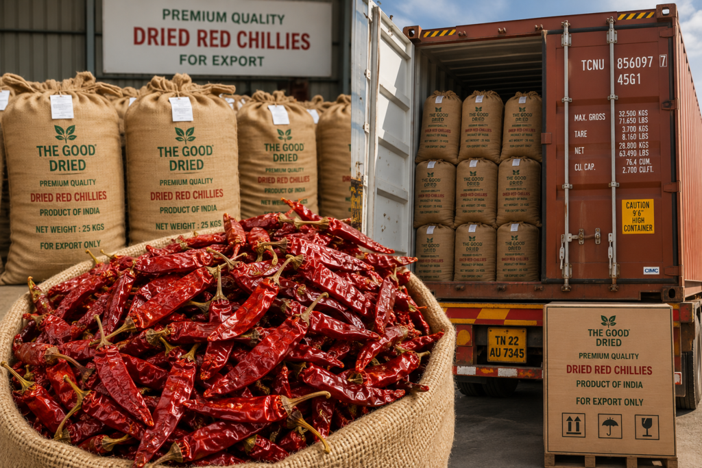 Red chilli exporter from India supplying premium dry red chillies worldwide