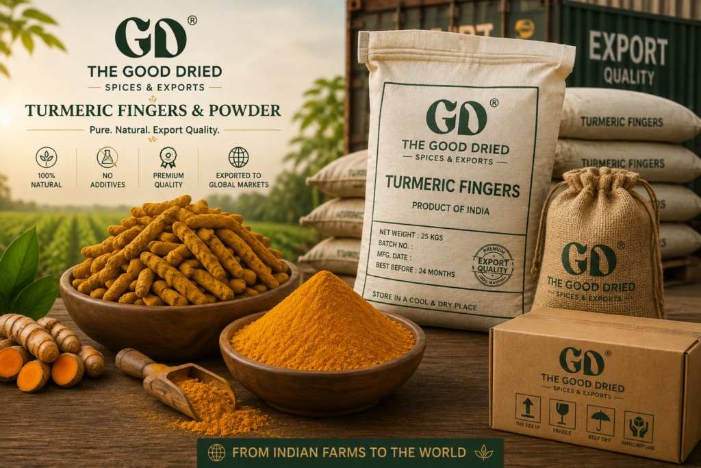 Turmeric products exported from India