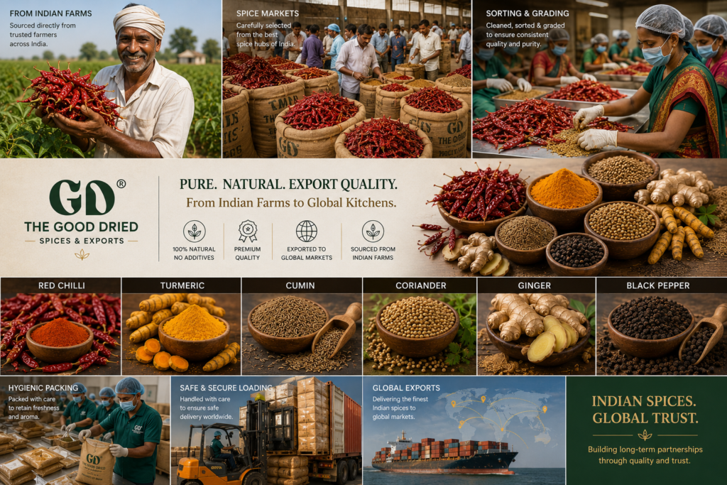 Indian spices sorting grading and quality control