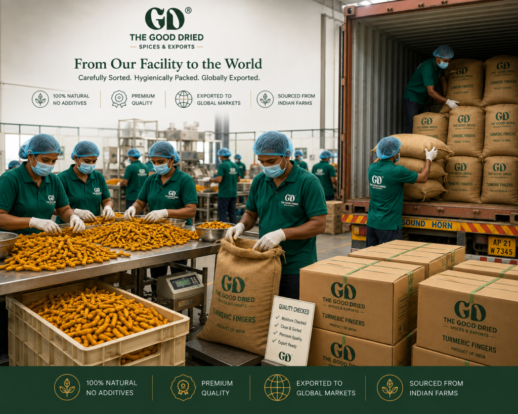 Turmeric supplier India export packing